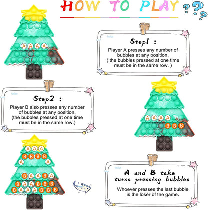 4 Pack Christmas Pop Push Its Fidget Toys,Simple Dimple Christmas Party Decor Santa Claus Christmas Tree Decoration for Kids Adults Stress Relief Poppers Games