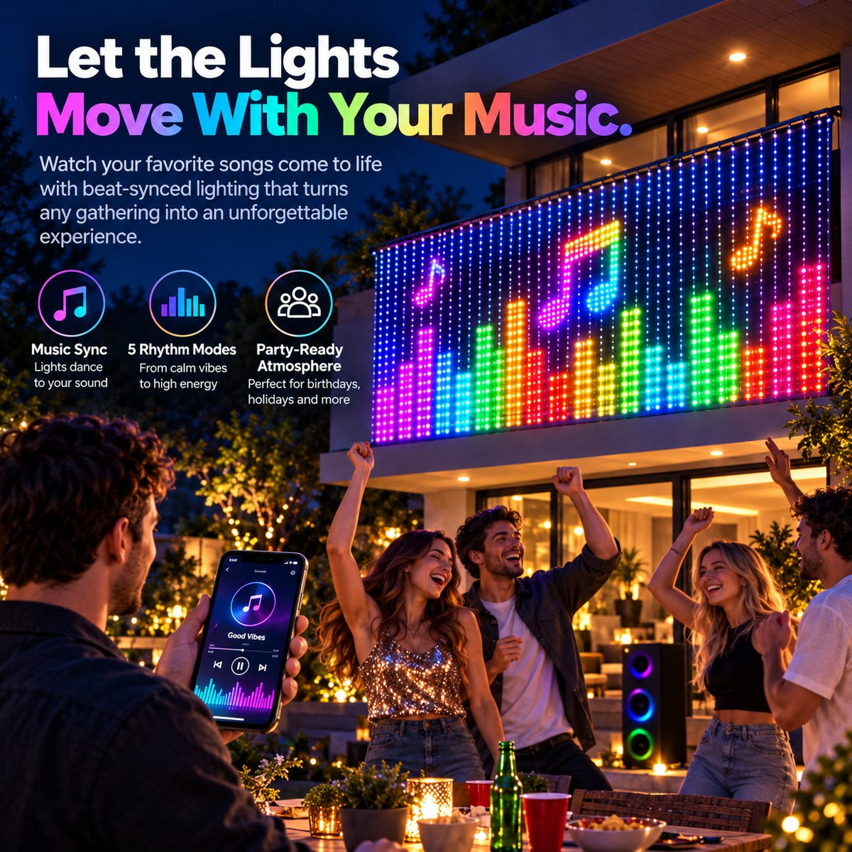 LED curtain lighting effects
