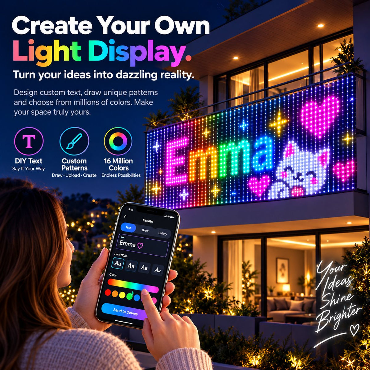 LED curtain custom patterns